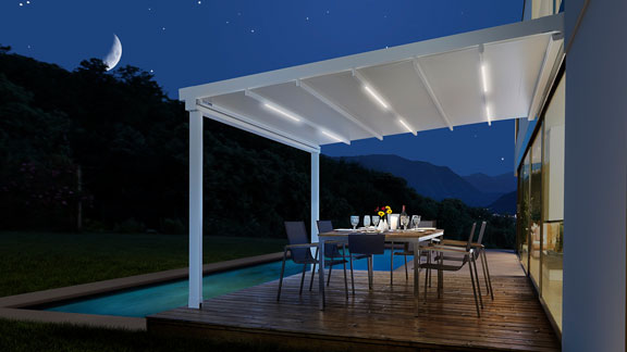 Wasserdichte Pergola-Markise LEINER PERGOLA SUNRAIN