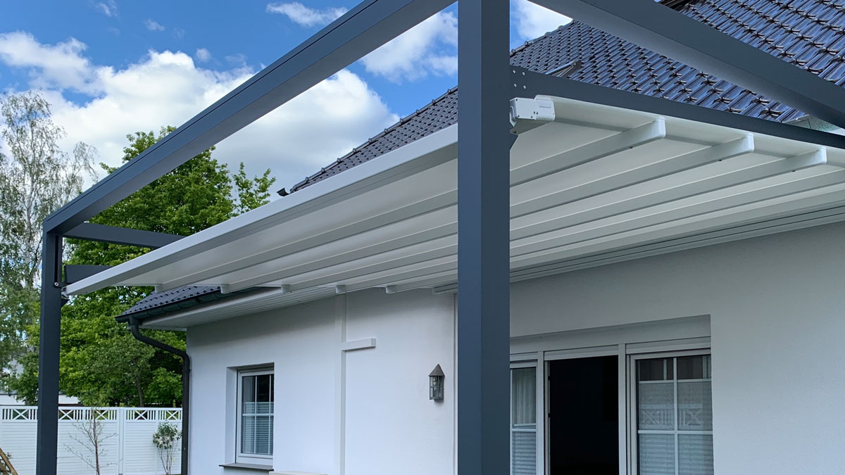 Markisen-Faltdach LEINER PERGOLA SUNRAIN Q Wasserfeste Markise